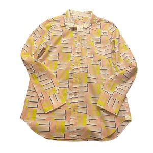 J. Crew, multicolored with geometric pattern button down shirt, size S, $35